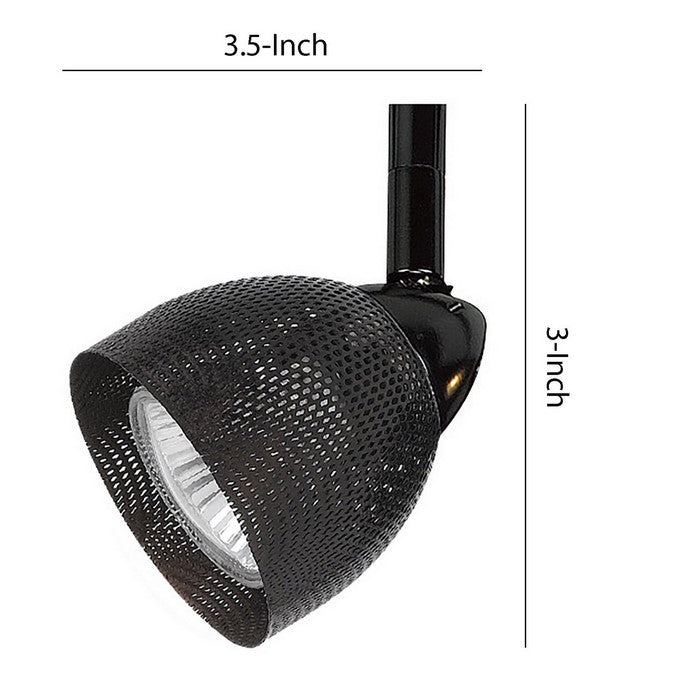 Round Metal Mesh Shade Track Light Head and Frame, Black
