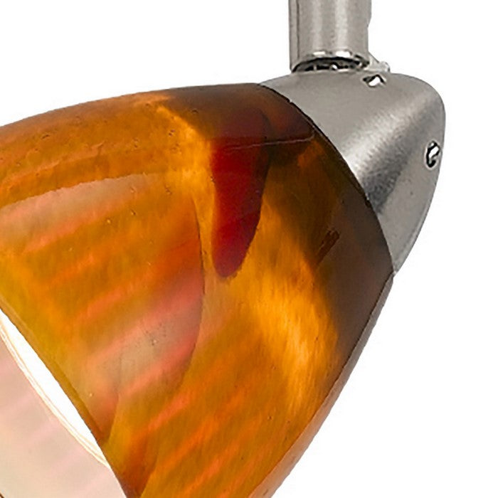 Hand Blown Glass Shade Adjustable Track Light Head with Metal Frame,Yellow