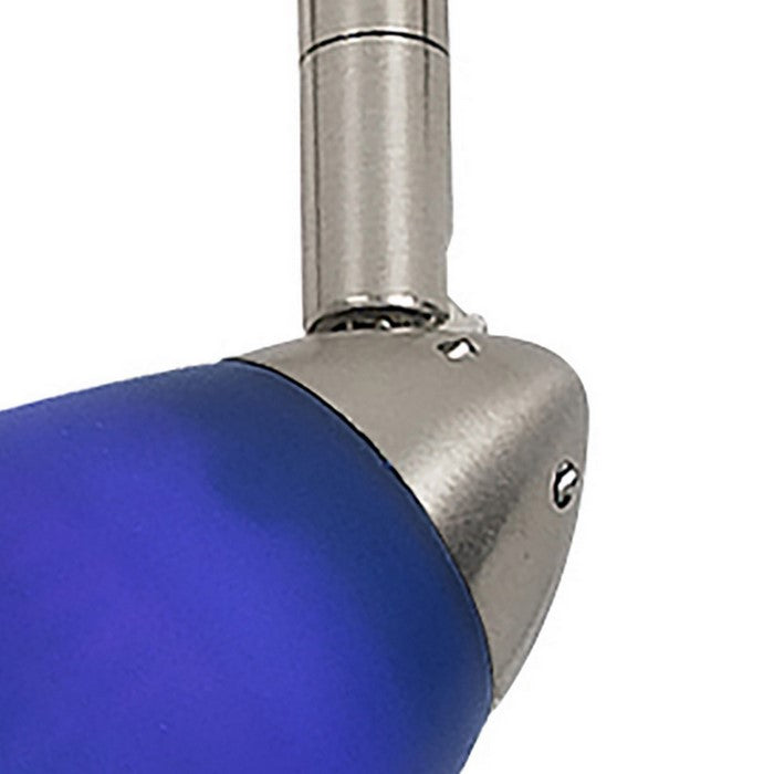 Hand Blown Glass Shade Adjustable Track Light Head with Metal Frame, Blue