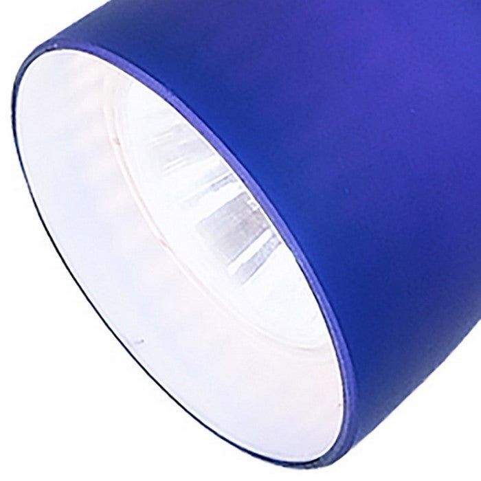 Hand Blown Glass Shade Adjustable Track Light Head with Metal Frame, Blue