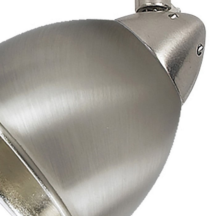 Round Metal Shade Track Light Head and Frame, Silver