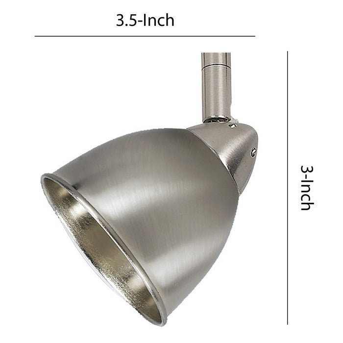 Round Metal Shade Track Light Head and Frame, Silver