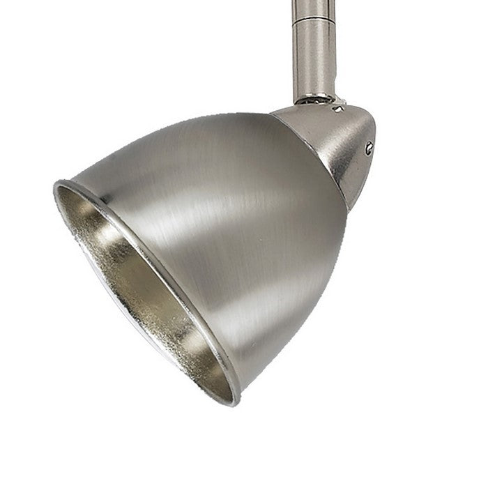 Round Metal Shade Track Light Head and Frame, Silver