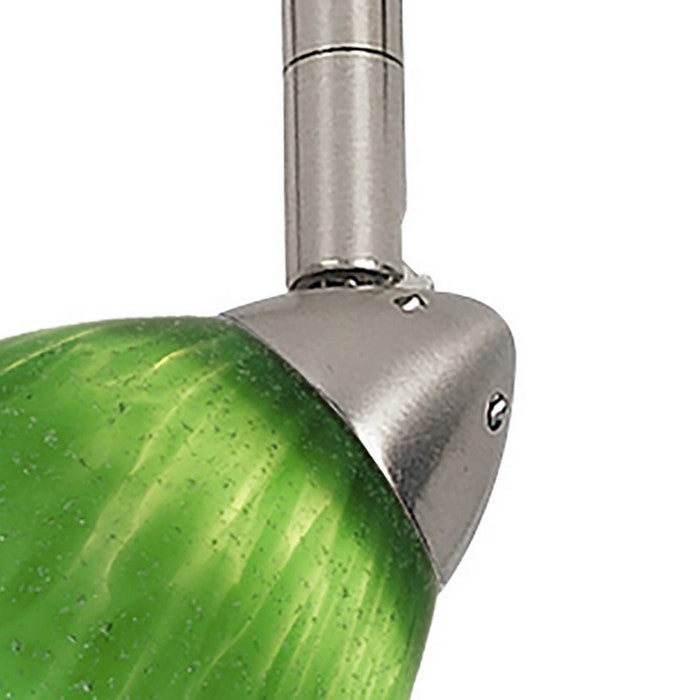 Hand Blown Glass Shade Track Light Head with Metal Frame, Green