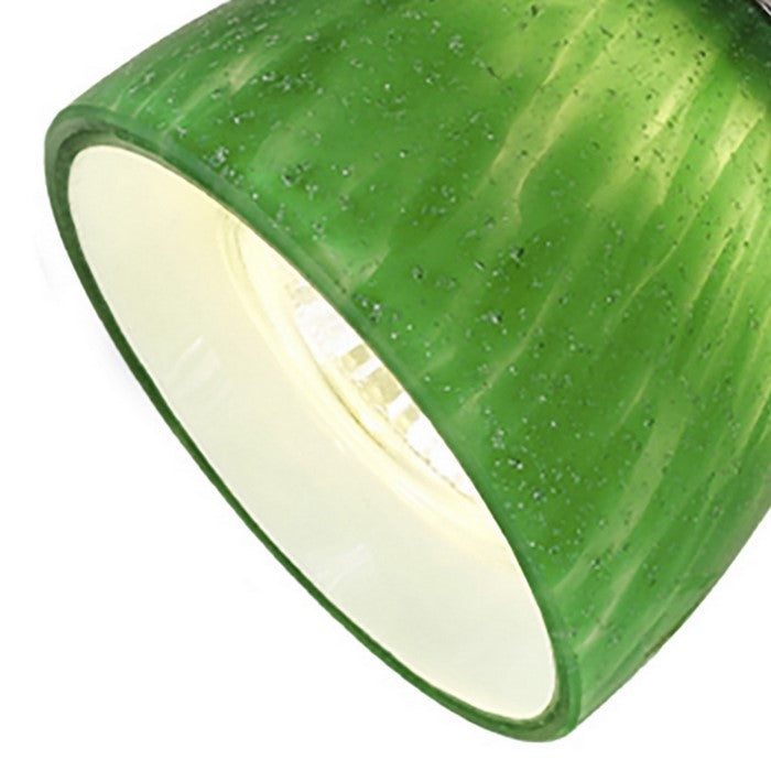 Hand Blown Glass Shade Track Light Head with Metal Frame, Green