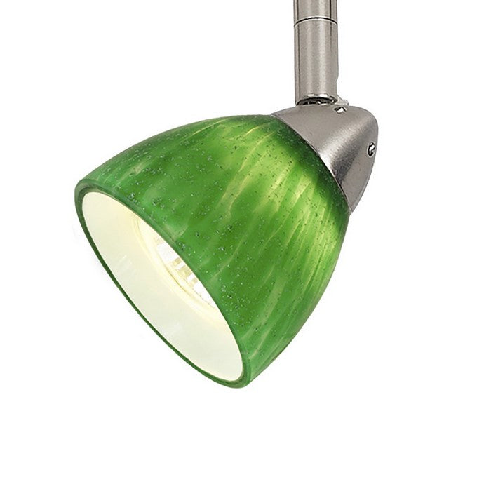 Hand Blown Glass Shade Track Light Head with Metal Frame, Green