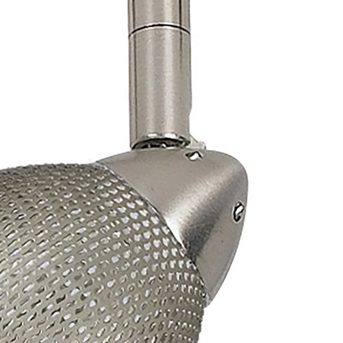 Round Metal Mesh Shade Track Light Head and Frame, Silver