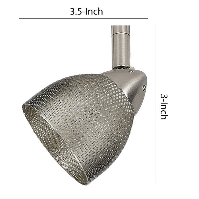 Round Metal Mesh Shade Track Light Head and Frame, Silver