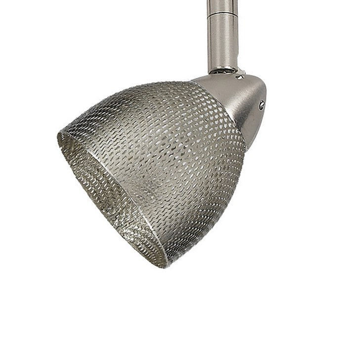Round Metal Mesh Shade Track Light Head and Frame, Silver