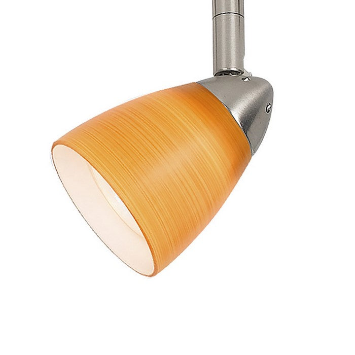 Hand Blown Glass Shade Track Light Fixture with Metal Frame, Orange