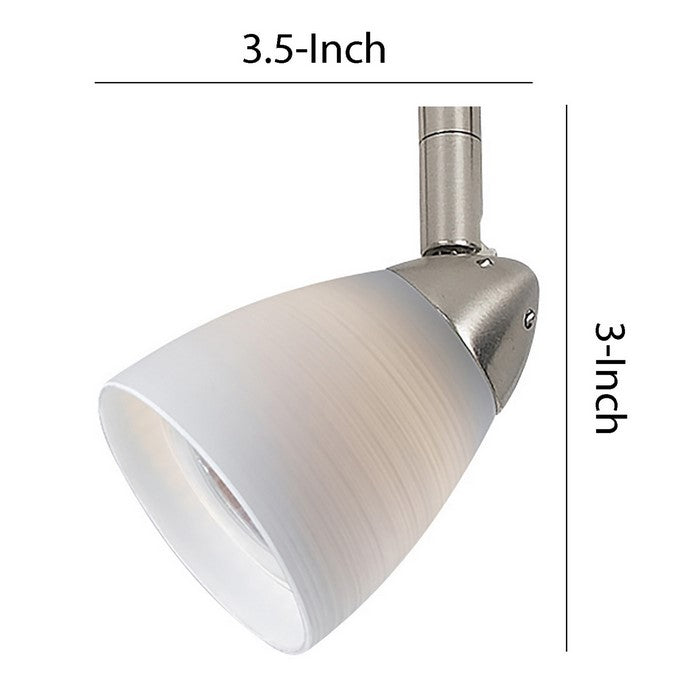Hand Blown Glass Shade Track Light Fixture with Metal Frame, White