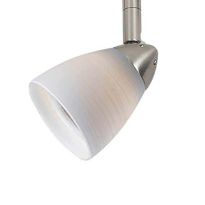 Hand Blown Glass Shade Track Light Fixture with Metal Frame, White