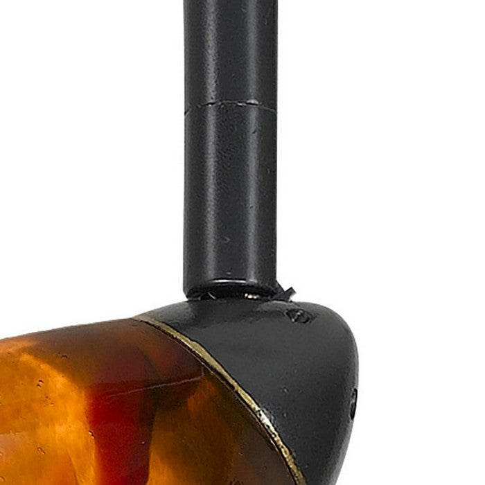 Hand Blown Glass Shade Track Light Fixture with Metal Frame, Dark Bronze