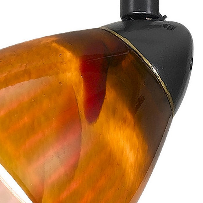 Hand Blown Glass Shade Track Light Fixture with Metal Frame, Dark Bronze