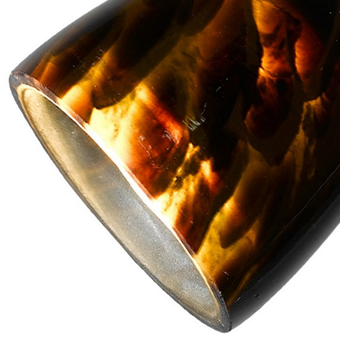 Hand Blown Glass Shade Track Light Head with Metal Frame, Gold and Bronze