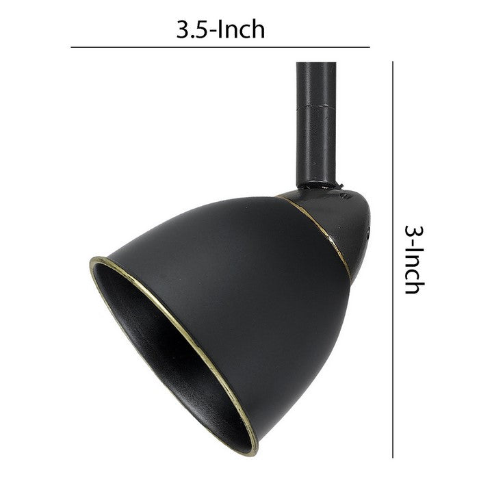 Round Metal Shade Track Light Head and Frame, Dark Bronze