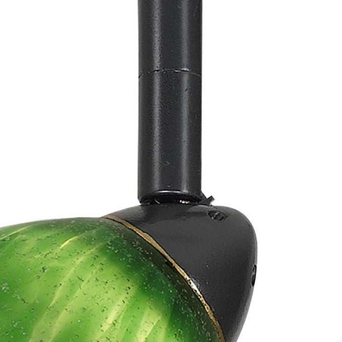 Hand Blown Glass Shade Track Light Head with Metal Frame, Green and Bronze