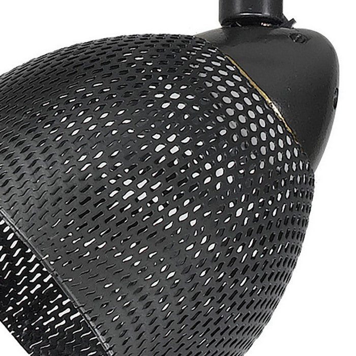 Round Metal Mesh Shade Track Light Head and Frame, Dark Bronze
