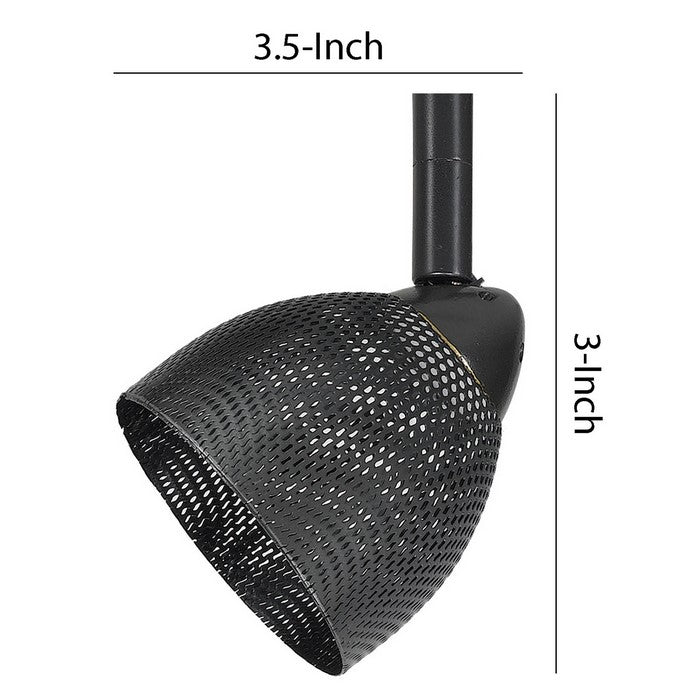 Round Metal Mesh Shade Track Light Head and Frame, Dark Bronze