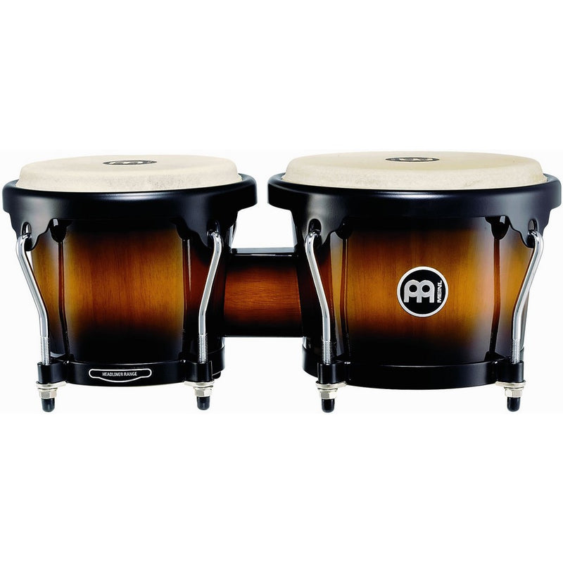 Meinl Percussion HB100VSB Standard Size Rubber Wood Bongos with Natural Skin Heads, Vintage Sunburst (VIDEO)