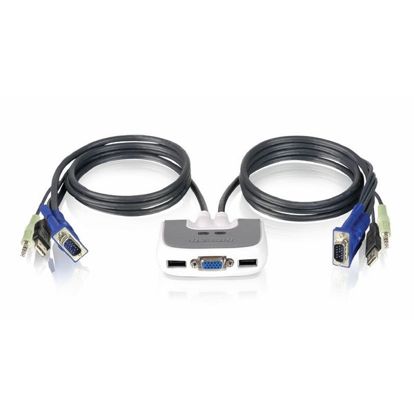 IOGEAR 2-Port Miniview Micro VGA USB PLUS KVM Switch with Audio and Cables, GCS632UW6 (English/French/Spanish)