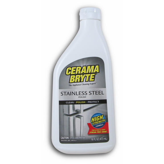 Cerama Bryte Protective Stainless Steel Cleaning Polish with Mineral Oil, 16 Ounce