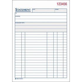 Adams Statement Book, 5.56 x 8.44 Inches, 2-Parts, Carbonless, 50 Sets, White and Canary, (DC5812)