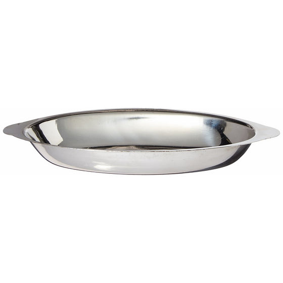 Winco ADO-12 Stainless Steel Oval Au Gratin Dish, 12-Ounce