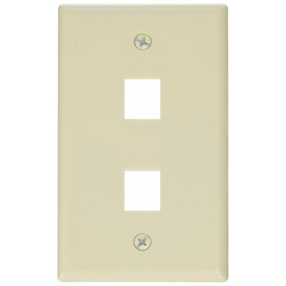 Monoprice 106728 Wall Plate for Keystone 2 Hole, Ivory