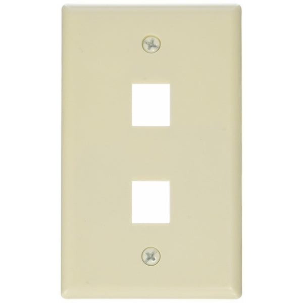 Monoprice 106728 Wall Plate for Keystone 2 Hole, Ivory