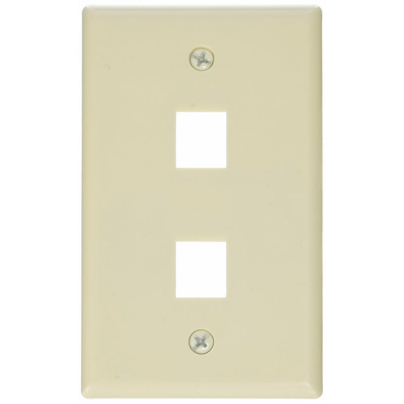 Monoprice 106728 Wall Plate for Keystone 2 Hole, Ivory