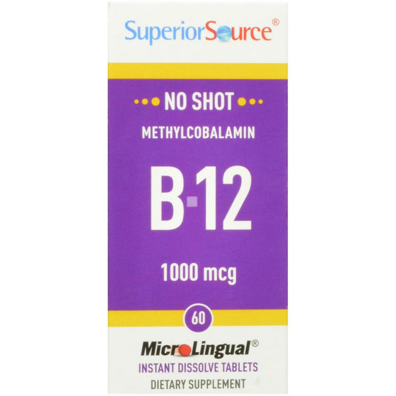 Superior Source No Shot Methylcobalamin B12 Multivitamin, 1,000 mcg, 60 Count