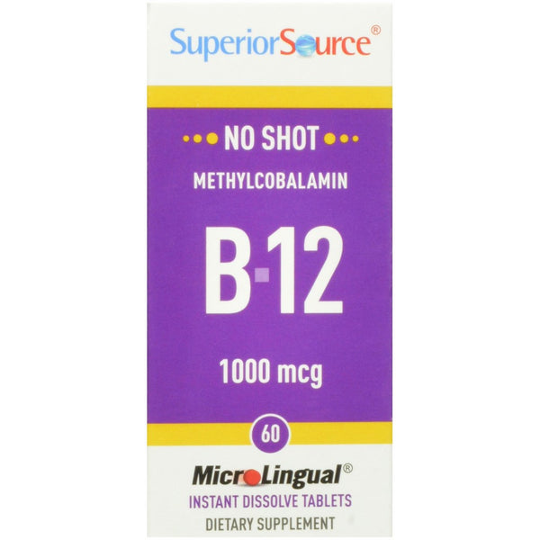 Superior Source No Shot Methylcobalamin B12 Multivitamin, 1,000 mcg, 60 Count