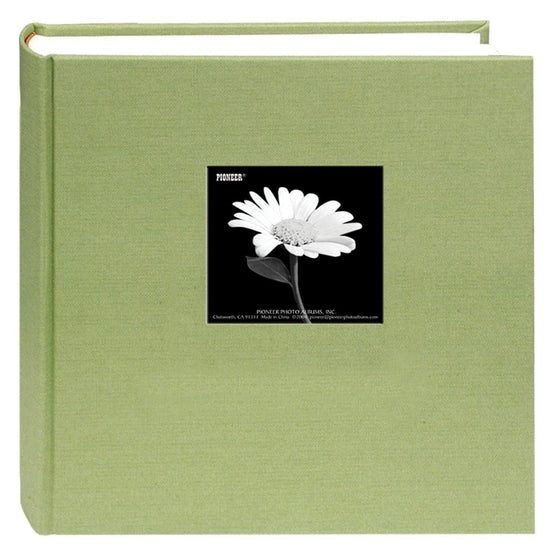 Fabric Frame Cover Photo Album 200 Pockets Hold 5x7 Photos, Sage Green