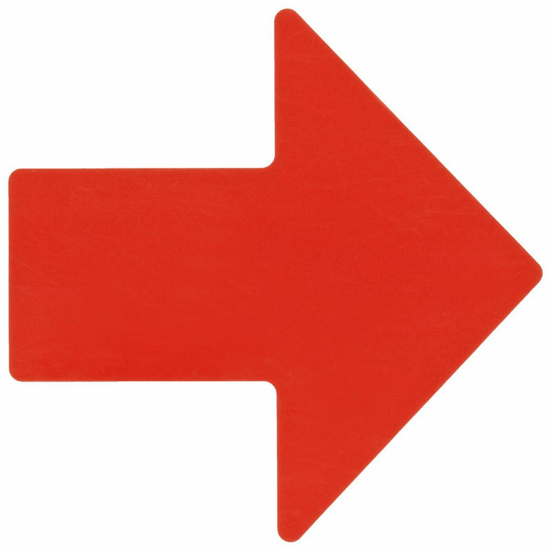 Brady ToughStripe Nonabrasive Direction Arrows Floor Marking Tape, 10" Length, 4" Width, Red (Pack of 100 per Roll)