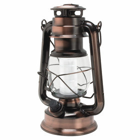 Northpoint Vintage Style Copper Hurricane Lantern with 12 LED's and 150 Lumen Light Output and Dimmer switch, Battery Operated Hanging Lantern for Indoors and Outdoor Usage