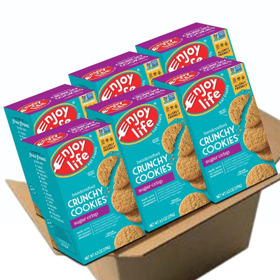 Enjoy Life Crunchy Cookies, Gluten-Free, Dairy-Free, Nut-Free and Soy-Free, Sugar Crisp, 6.3 Ounce (Pack of 6)