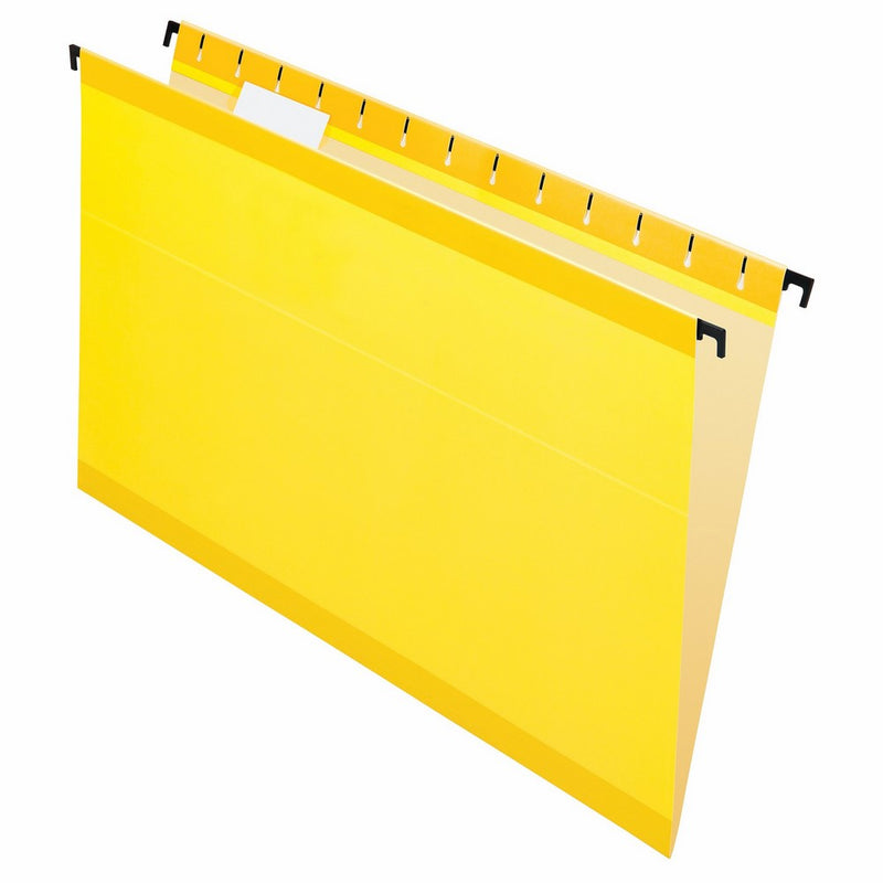 Pendaflex SureHook Reinforced Hanging Folders, Legal Size, Yellow, 1/5 Cut, 20/BX (6153 1/5 YEL)