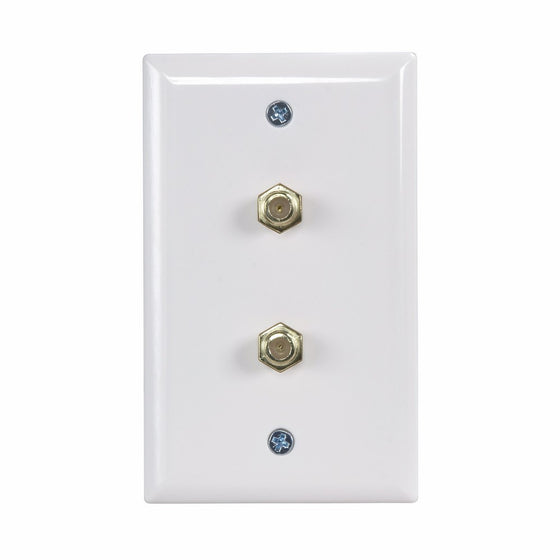 AmerTac - Zenith VW1001WJ2W Dual Coax Wallplate, White