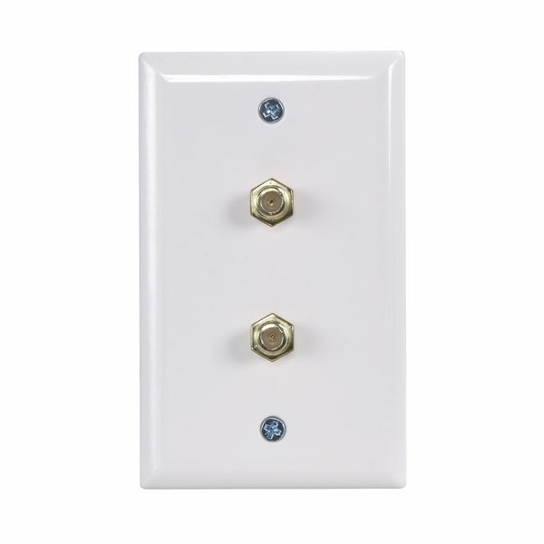 AmerTac - Zenith VW1001WJ2W Dual Coax Wallplate, White