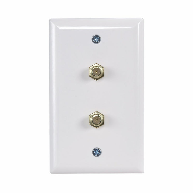 AmerTac - Zenith VW1001WJ2W Dual Coax Wallplate, White