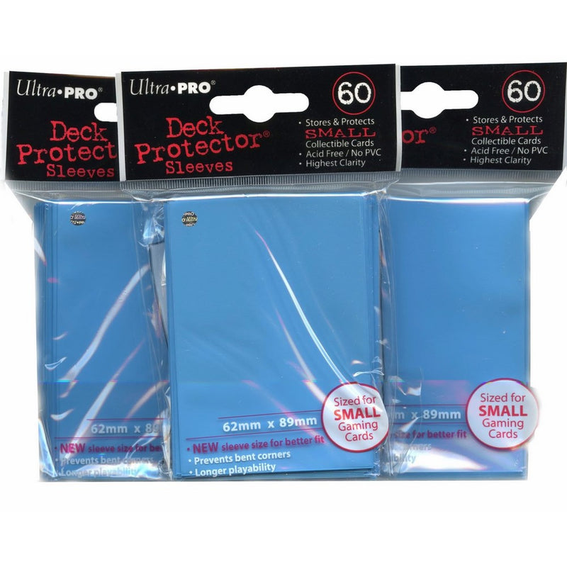 Ultra Pro Card Supplies YuGiOh Sized Deck Protector Sleeves Light Blue 60 Count x3