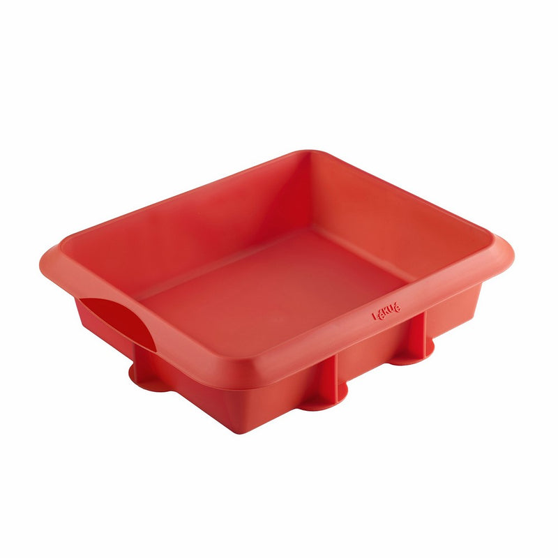 Lekue Baking Square Cake /Brownie Pan, 8 x 9.5", Red