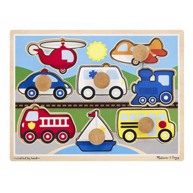 Melissa & Doug Vehicles Jumbo Knob Wooden Puzzle (8 pcs)