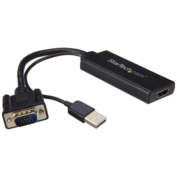 StarTech VGA2HDU VGA to HDMI Adapter with USB Audio - Black