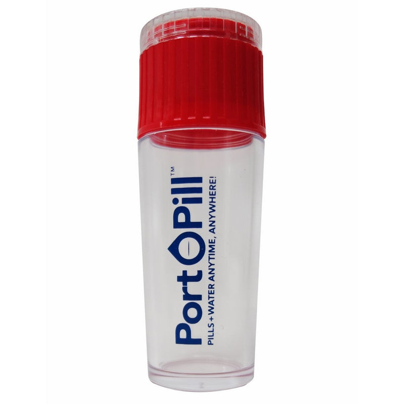 Port O Pill Container, Clear with Red Top