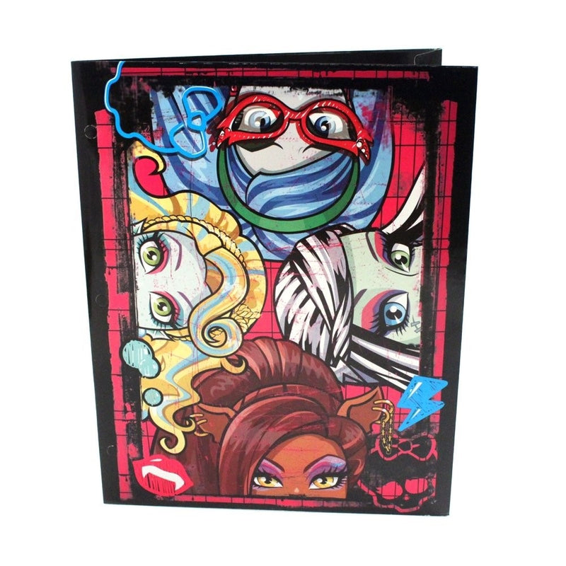 Mattel Monster High Two Pocket Portfolio Folders, 8 1/2" x 11" - Set of 4 - MH Assorted Portfolio File Folders for Organization - Fun School Supplies for Kids