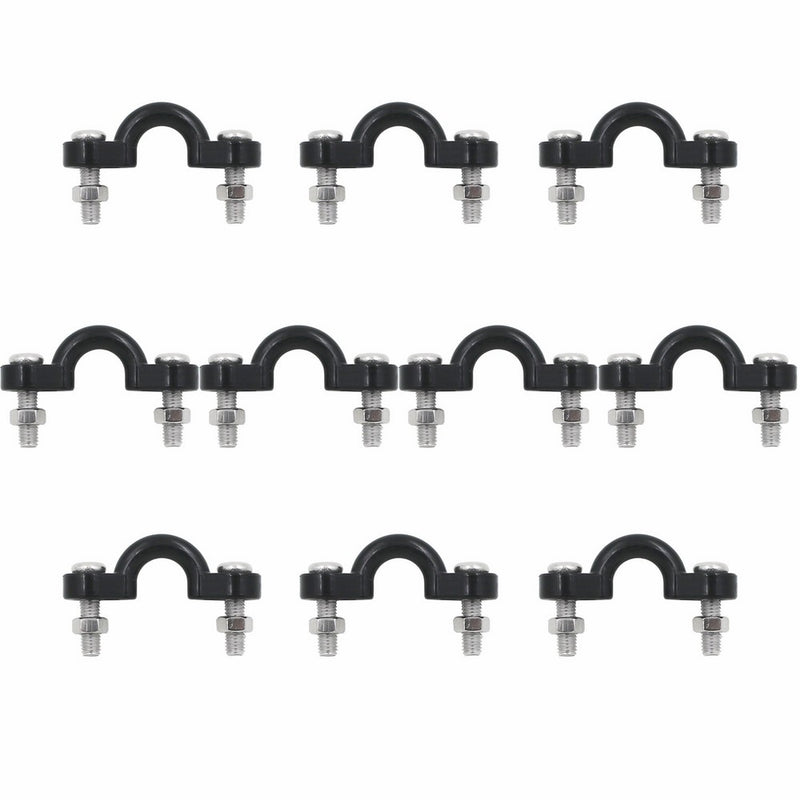 10 Pcs Nylon Bungee Deck Loops Tie Down Pad Eye for Kayaks, Canoes or Boats with Scrws and Nuts