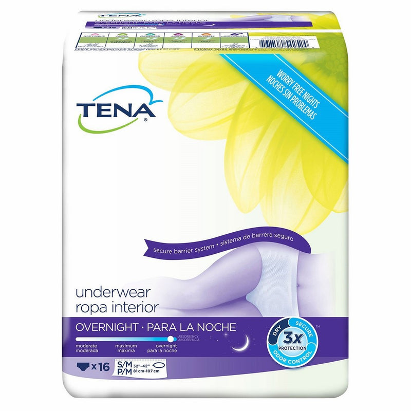 TENA Overnight Underwear, Medium, 16 Count (Packaging May Vary)