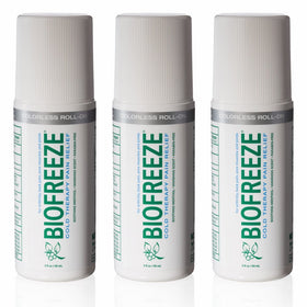Biofreeze Pain Relief Gel for Arthritis, 3 oz. Roll-On Cold Topical Analgesic, Fast Acting & Long Lasting Cooling Pain Reliever for Muscle, Joint, & Back Pain, Colorless Formula, Pack of 3, 4% Menthol